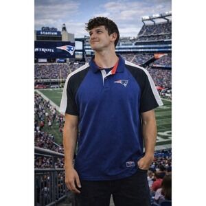 Tommy Hilfiger NFL New England Patriots Polo Shirt‎ Mens XL Raglan Sleeve